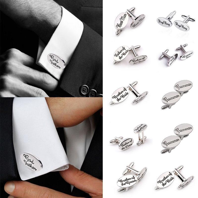 English Letters Mens Dress Formal Business Cufflinks Men's Shirts