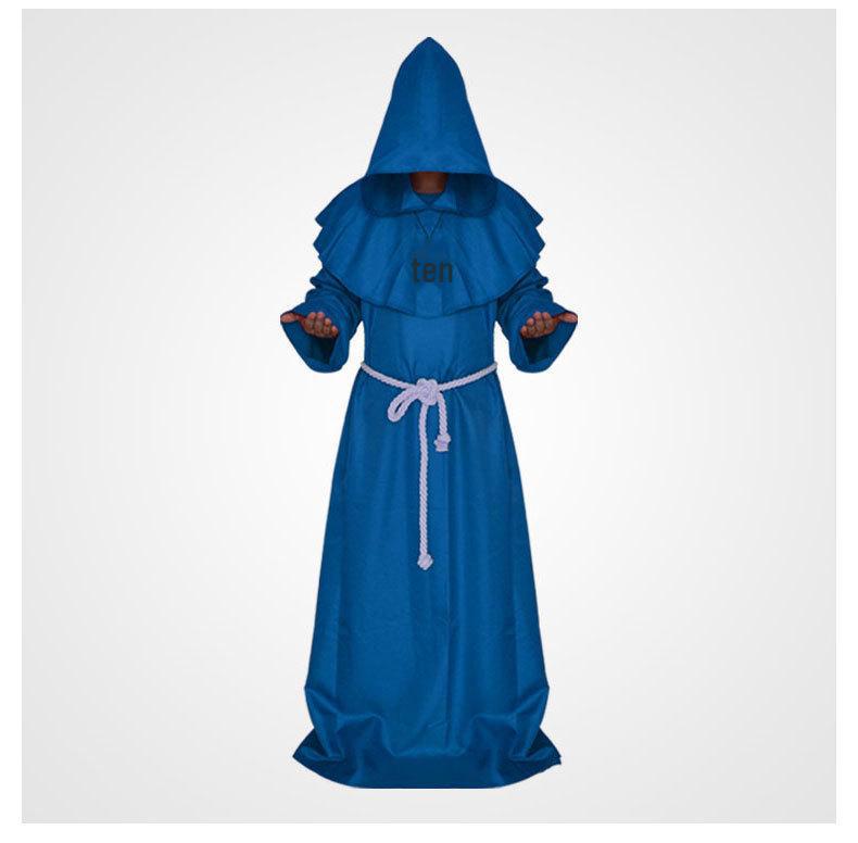 Halloween Medieval Monk Wizard Priest Costume Robe for Cosplay & Stage Performance