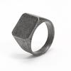 Minimalist Solid Square Ring for Men Jewelry High Polished Titanium Steel Business Band Anniversary Gift