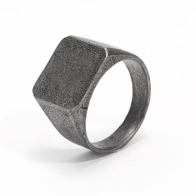 Minimalist Solid Square Ring for Men  Jewelry High Polished Titanium Steel Business Band Anniversary Gift