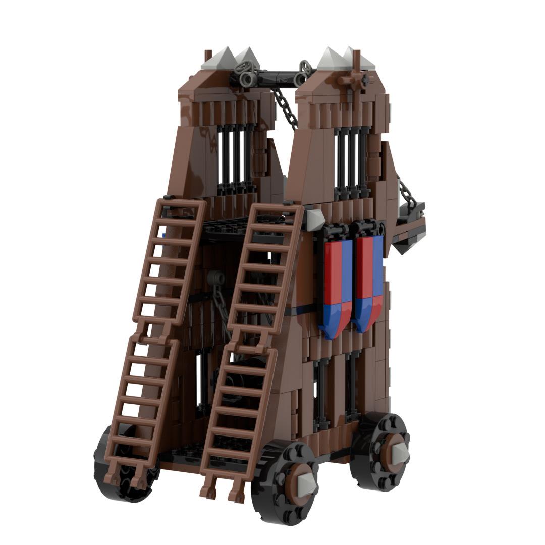 MOC Medieval Siege Tower Building Blocks , Historical Military Siege Vehicle Model, Construction Toy for Home Decor Gifts