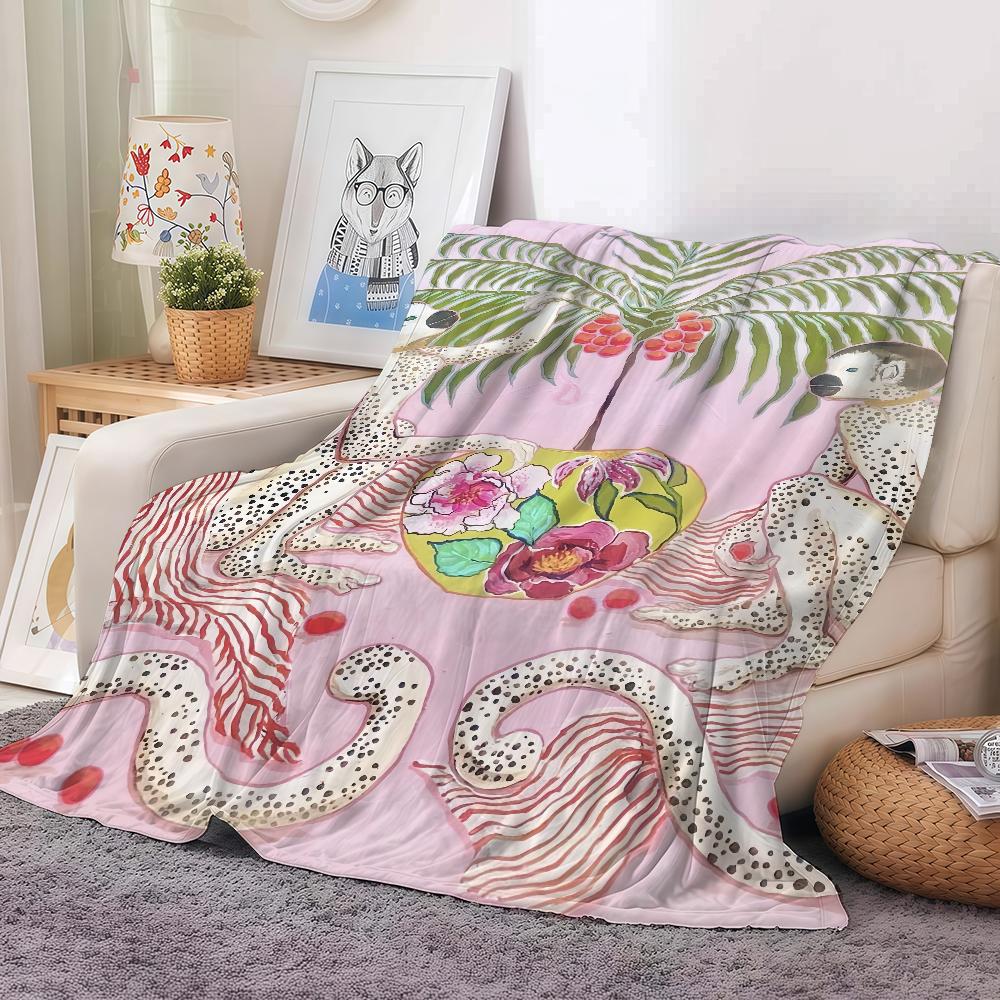 Aesthetic Animal Exotic Style Art Blanket Warm Soft Suitable For Bedroom Sofa Bed Living Room Office Travel Camping Gifts