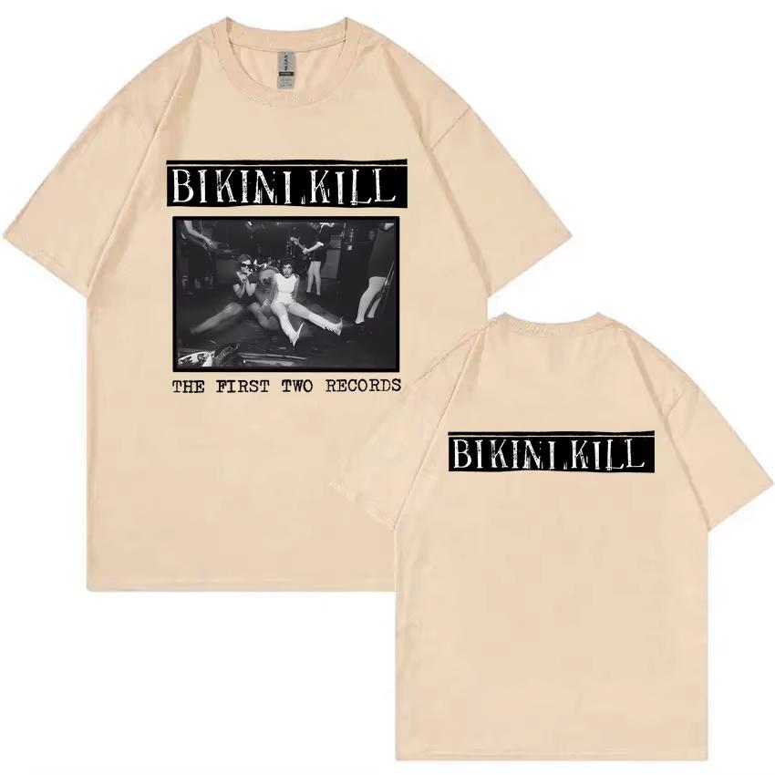 Bikini Kill The First Two Records Album Print T-shirt Feminist Riot Grrrl Kathleen Hanna T Shirts Men Rock Punk Oversized Tshirt