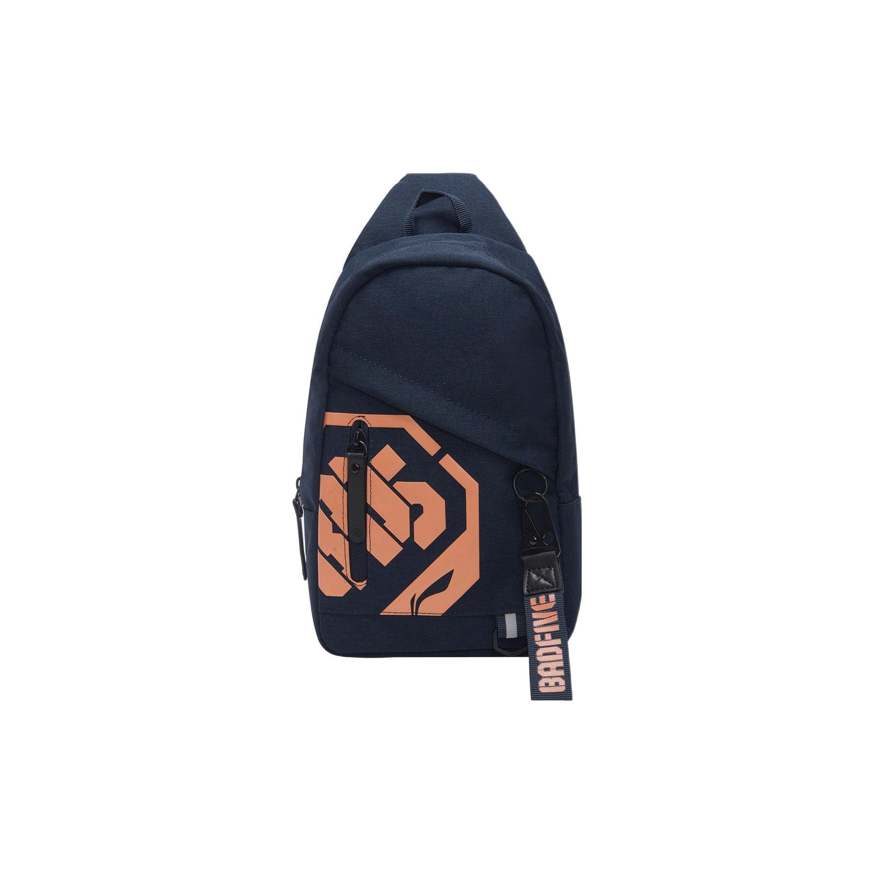 Li Ning Sports Lifestyle Series Badfive Reflective Fabric Shoulder Crossbody Bag Unisex bags Navy-Blue Orange ABDS439-4 Navy Blue/Orange