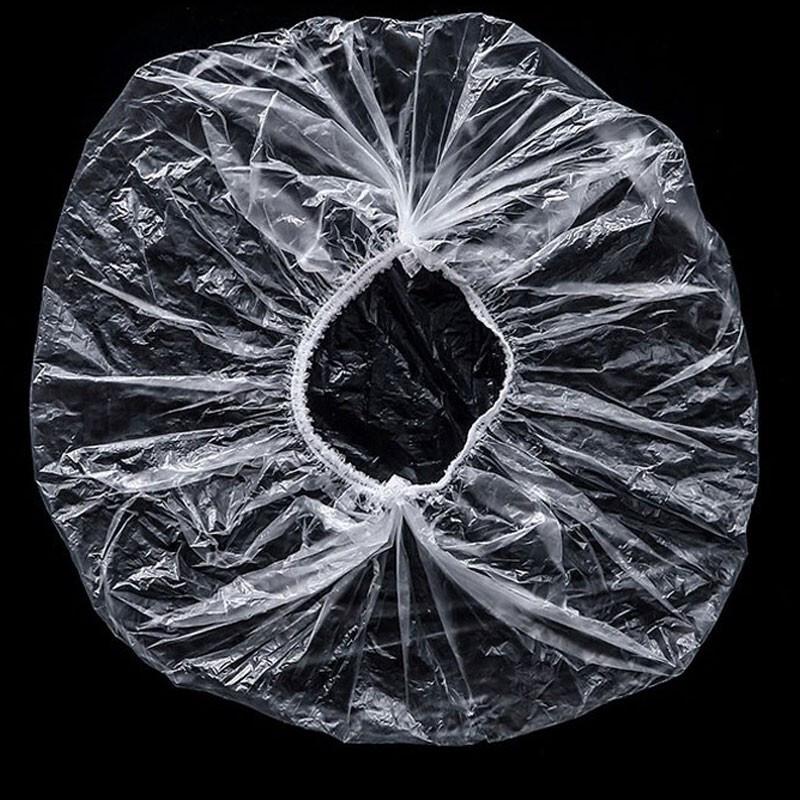 Disposable PE Waterproof Shower Caps (100-Pack)