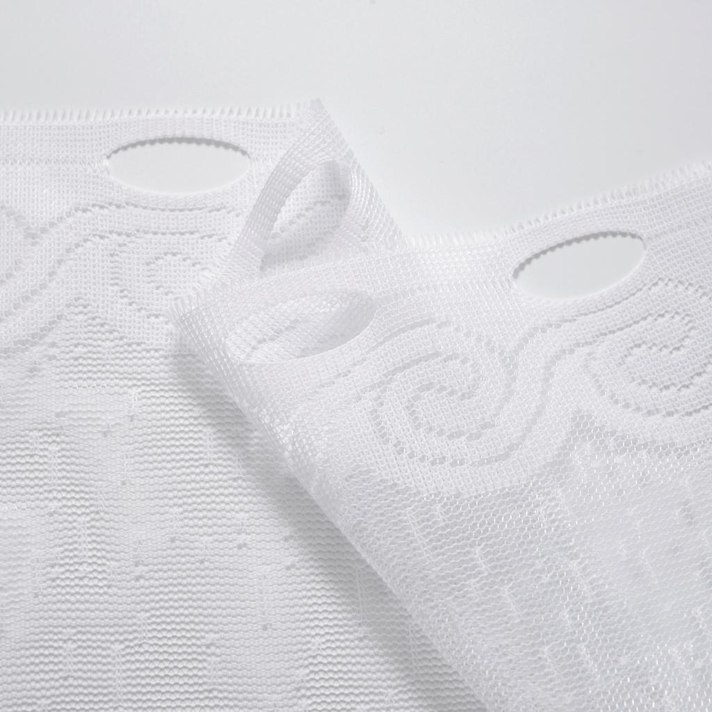 1pc Modern White Wave Pattern Short Curtains for Kitchen and Bathroom Windows