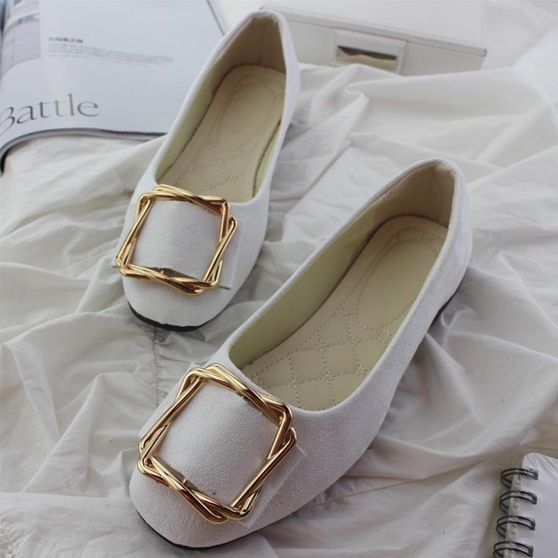 Women's Shoes Flat Shoes Square Toe Slip on Large Size Comfortable Casual Single Shoes Multicolor