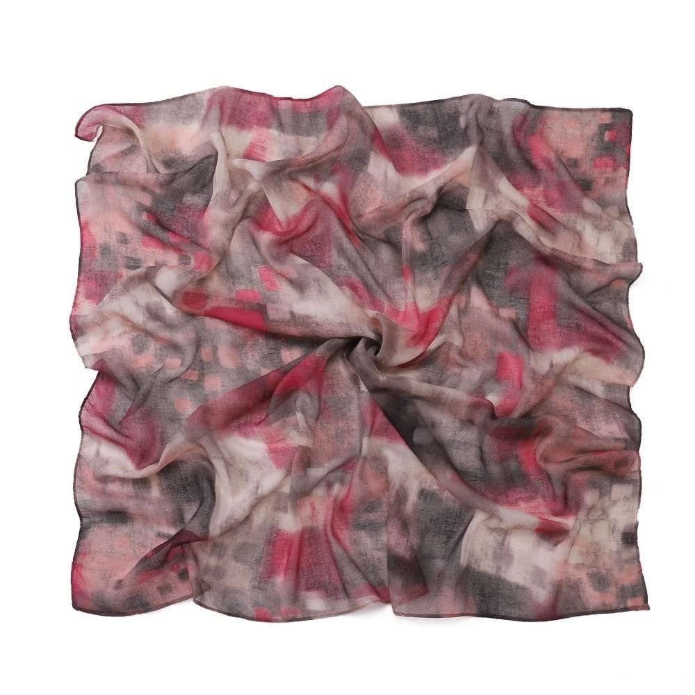 Casual Instant Hijab Cotton Voile Tie-Dye Shawl Headscarf Fashion Wide Edge Hijab  For Women