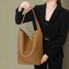Simple And Versatile Niche Commuting Fashion High-End Sense Child And Mother Bag Pu Solid Color Shoulder Bag Large-Capacity Bucket Bag