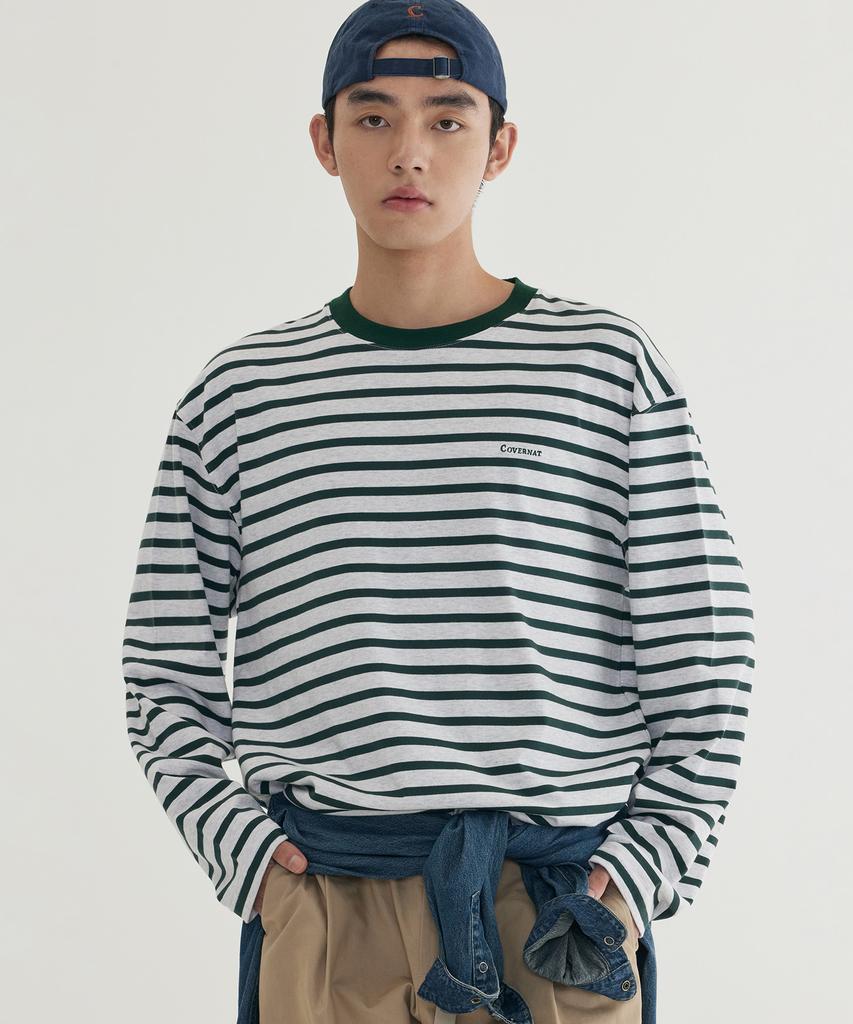 COVERNAT Striped Long Sleeve Green