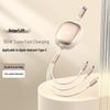 100W Retractable Three-in-One Super Fast Charging Cable with Custom Print Logo