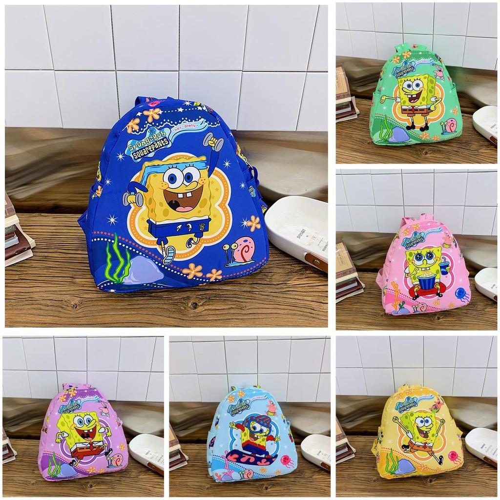 Patrick Spongebob Star Sports Surfing Eating Popcorn Printed Children Backpack