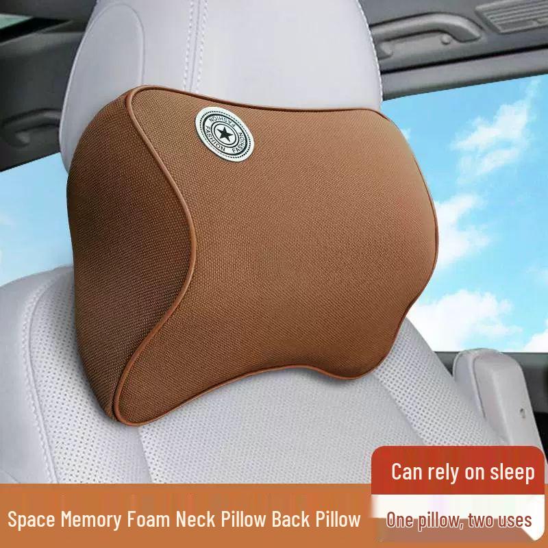 Premium Memory Foam Car Headrest & Lumbar Support Pillow Set