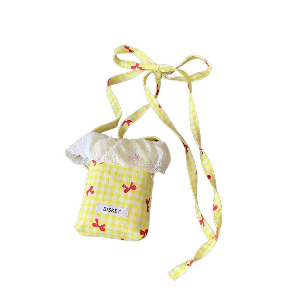 

Bow Tie Element Shoulder Bag Large Capacity Women Crossbody Bag Portable Mobile Phone Bag Travel жёлтый