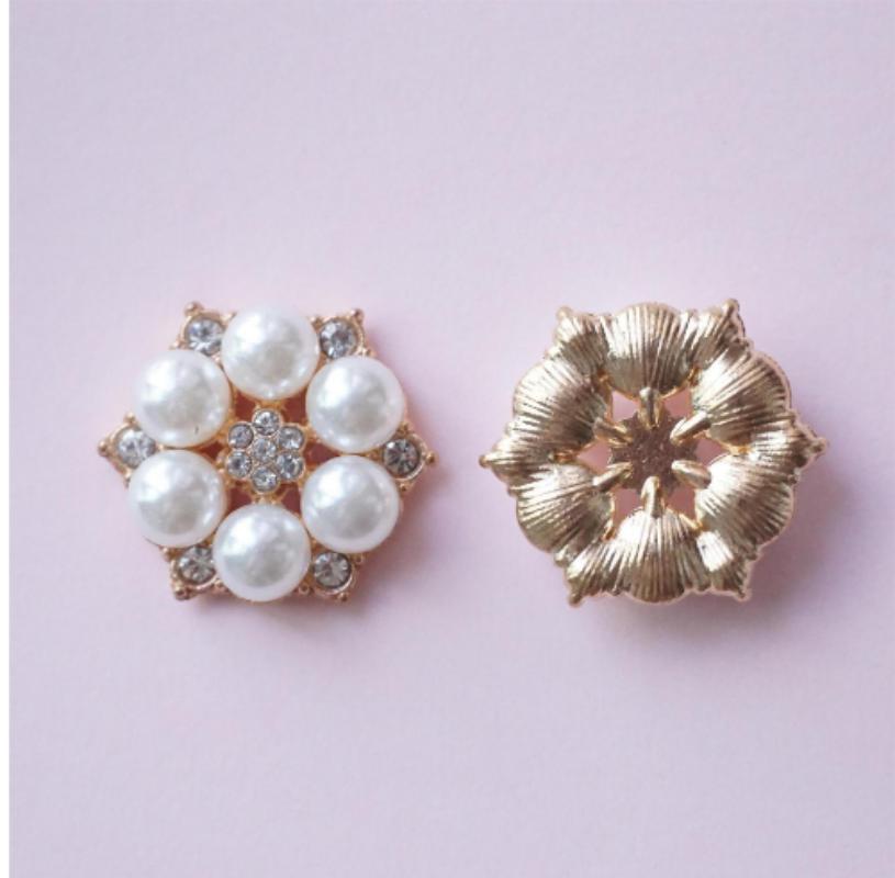 10 ks/šarže 28mm Kovové Perlové Knoflíky DIY Nádherné Ručně Vyráběné Křišťálové Mašle Svatba Dekorace Doplňky