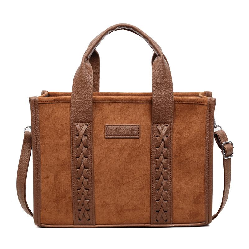 Simple retro bag women's 2025 new large-capacity tote bag fashionable versatile shoulder bag commuter messenger bag