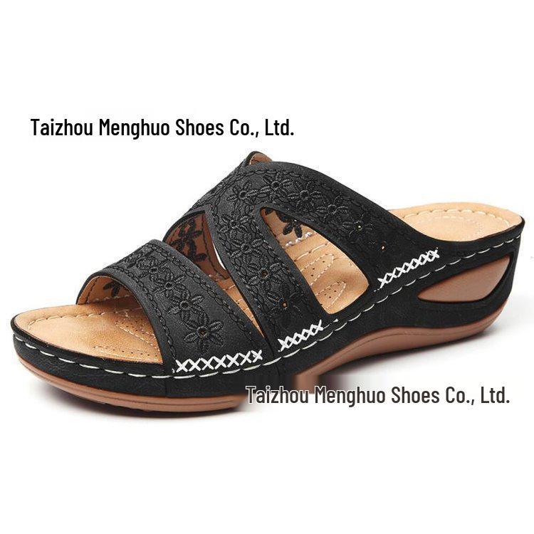 2021 Summer Women s Embroidered Wedge Platform Sandals, Sizes 35-43 43