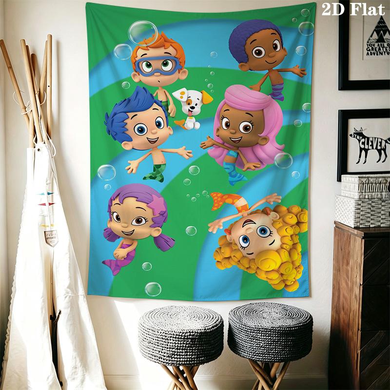 Bubble Guppies Inspired Pattern Home Decor Tapestry, Wall Hanging, Decorative RV Wall Cloth.XGT0914291