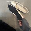 Inner Height Increase 3CM Square Head Single Shoes Women's 2025 Spring New Models with Skirts Flat-bottomed Satin Square Buckle Commuter Grandma Shoes