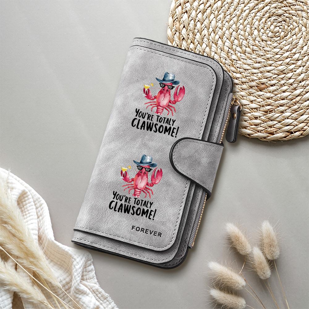 Cute Lobster Long Wallet Fashion Multi Card Organizer Clutch for Women