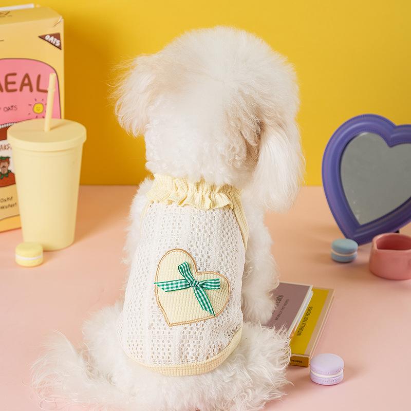 Summer Pet Clothing Thin Breathable Love Two-legged Clothing Teddy Bigbear Small Dog Suspender Cat Dog Clothing