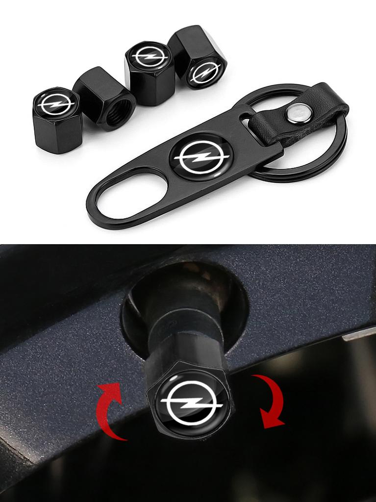 UCXU7 Car Wheel Tire Valve systems Cap With Keychain Keyring Badge For Opel Astra j Insignia Astra g Corsa Zafira b Mokka VivaroMeriva