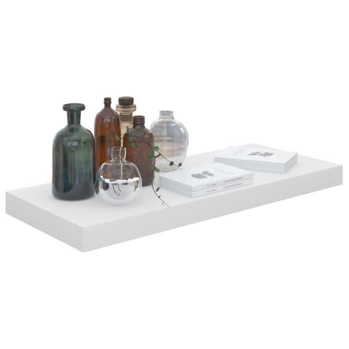 VidaXL Étagère murale flottante 2 pcs Blanc brillant 60x23,5x3,8cm MDF