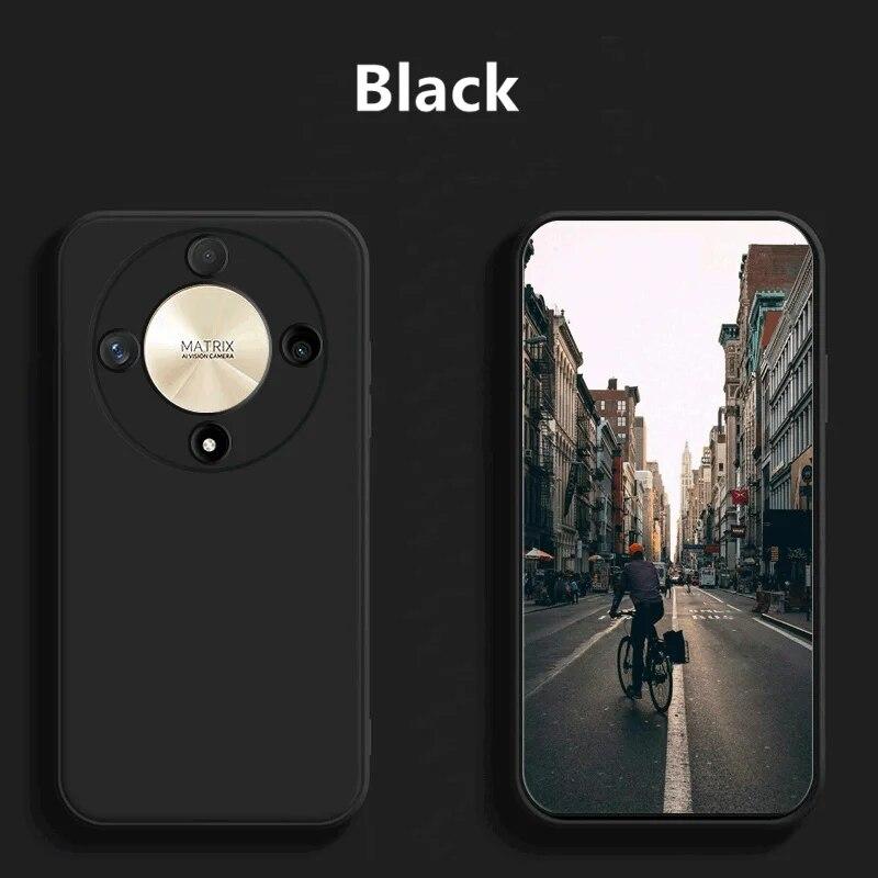 PEIYE Cover per Honor Magic 5 Lite 5G / Honor X9a - Custodia in Silicone Morbido Antiurto, Case con Design in Fibra di Carbonio & Texture Spazzolata (Nero