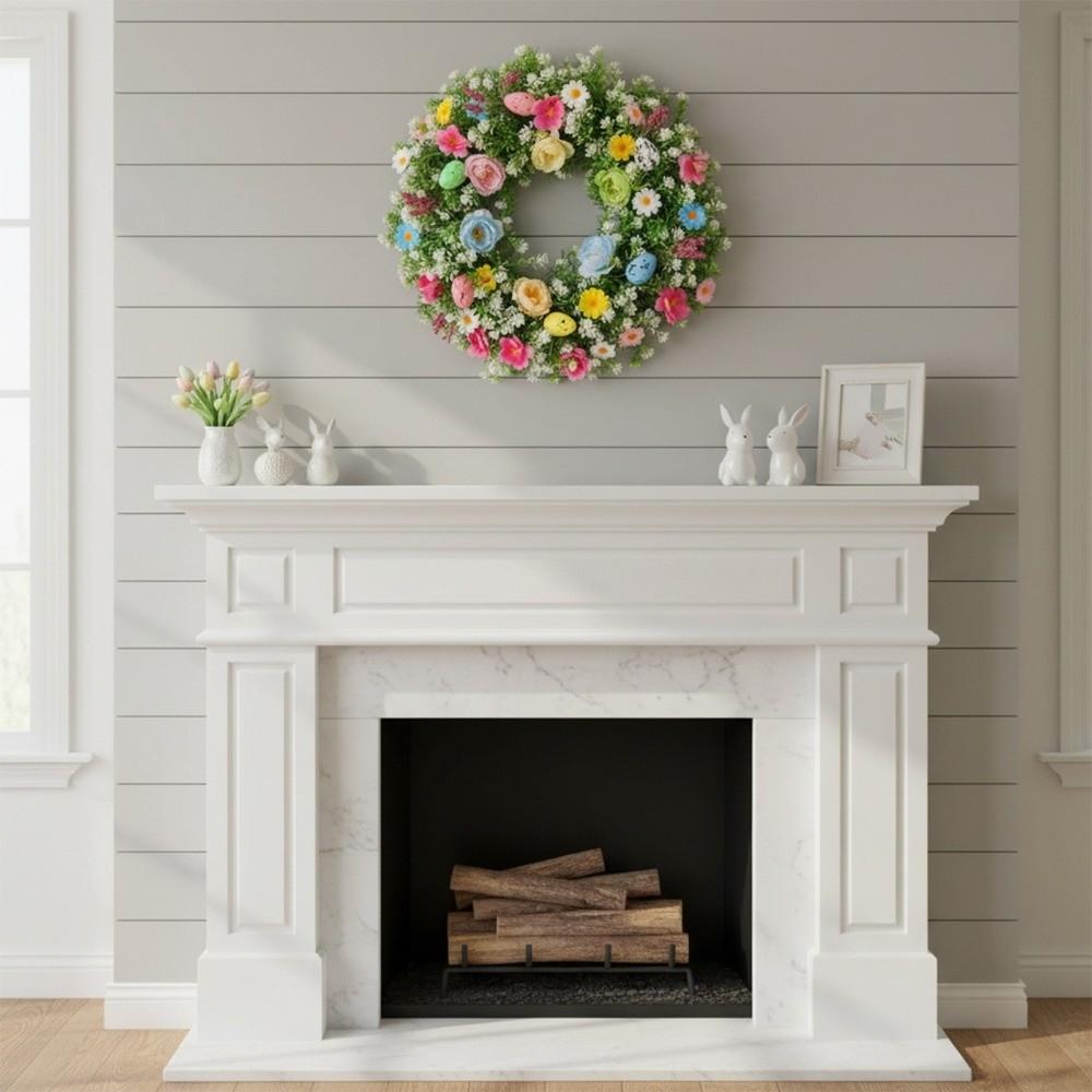 Plastik-Ostereierkranz Lebensechter Frühlingsblumenkranz Osterdekoration Kranz Heimdekoration