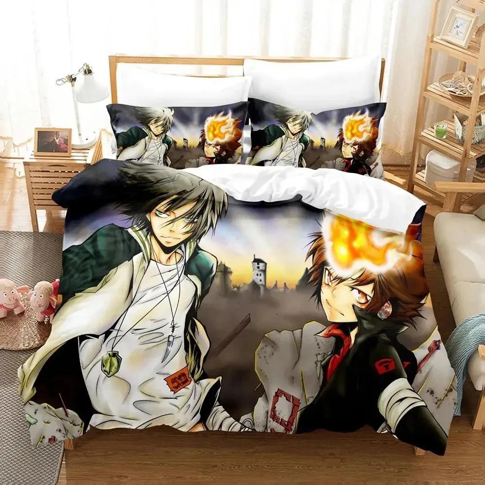 Anime Hitman Reborn Bedding Set Duvet Cover Bed Set Quilt Cover Pillowcase Comforter King Queen Size Boys Adult Bedding Set