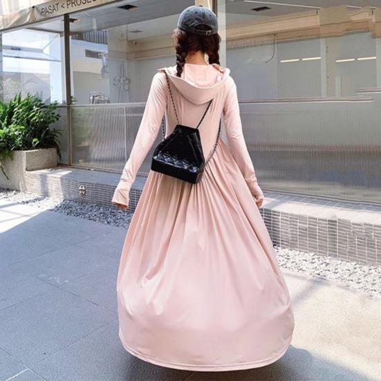 Felpa con Cappuccio da Donna Protezione Solare Cappotto Raffreddamento Corpo Intero Abbigliamento Solare Manica Lunga Costume da Bagno Copricostume Abito per Estate Spiaggia Pesca Escursionismo