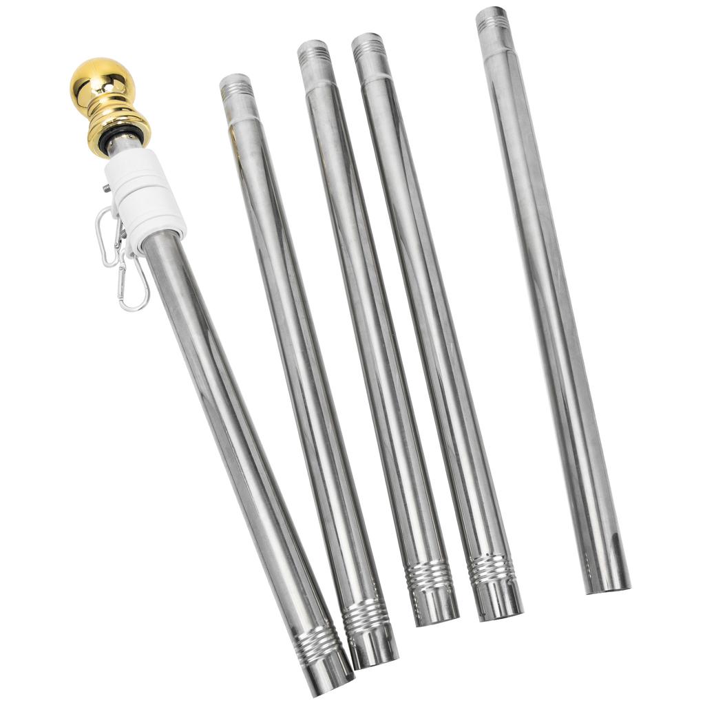 Rotating Ring Stainless Steel Flagpole Durable Structure Professional Outdoor Banner Stand Yard Flag Home Decor With Easy