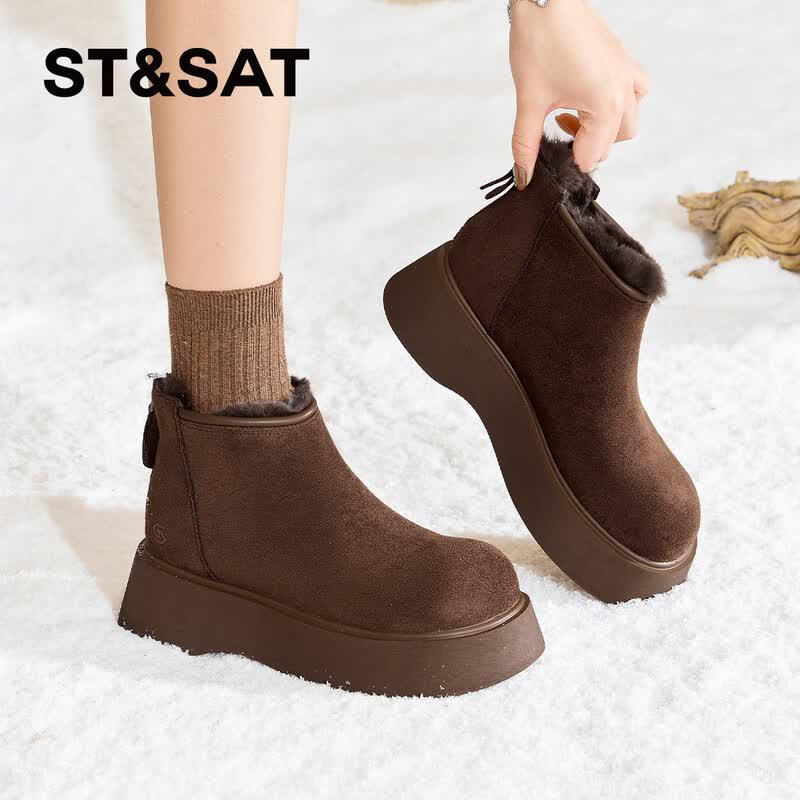 Women s Platform Fleece-Lined Snow Ankle Boots 36