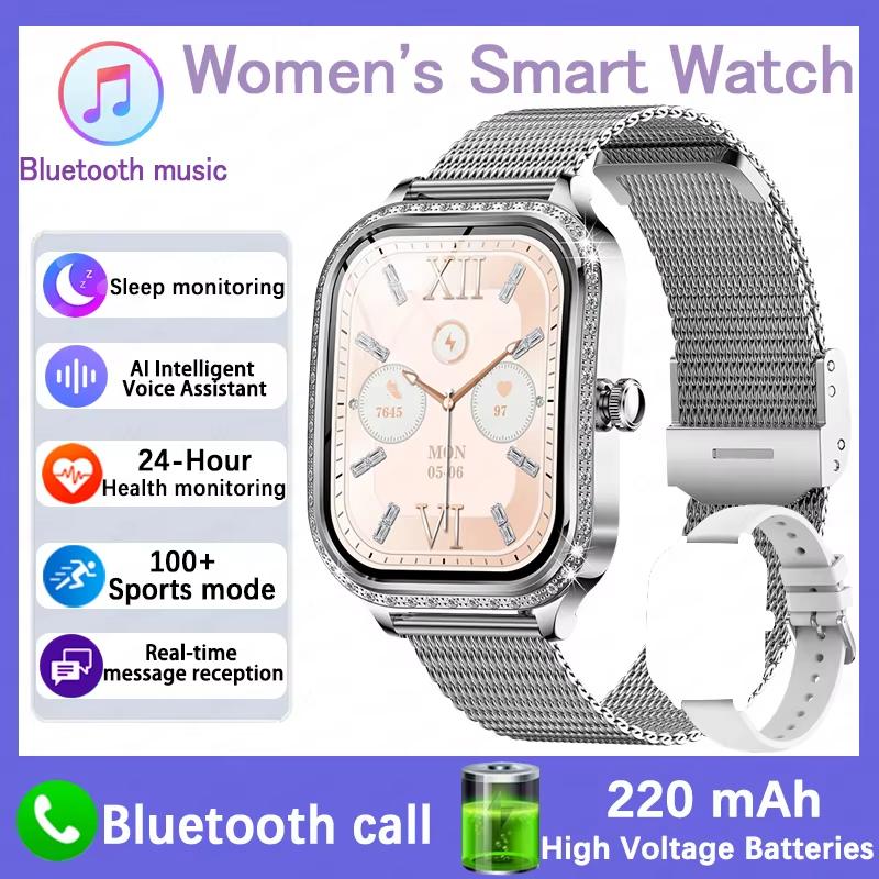 2025 New Smart Watch Women 1.75" HD Display Heart Rate IP68 Waterproof Sports Fitness BT Call Smartwatch for Lady Gift