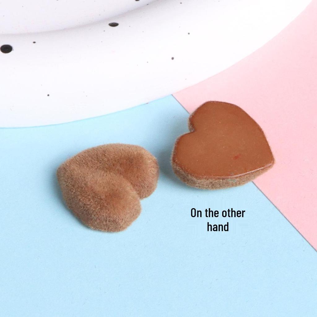 Korean Style 19mm Plush Heart Flocking Hair Clip, Phone Case, Crocs Accessories & Ornaments