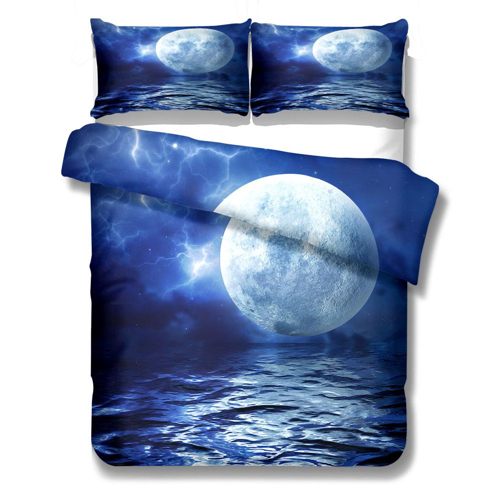 

Комплект постельного белья Lunar Moon Duvet Cover Set King Queen Double Full Twin Single Size EU single(135x200cm)