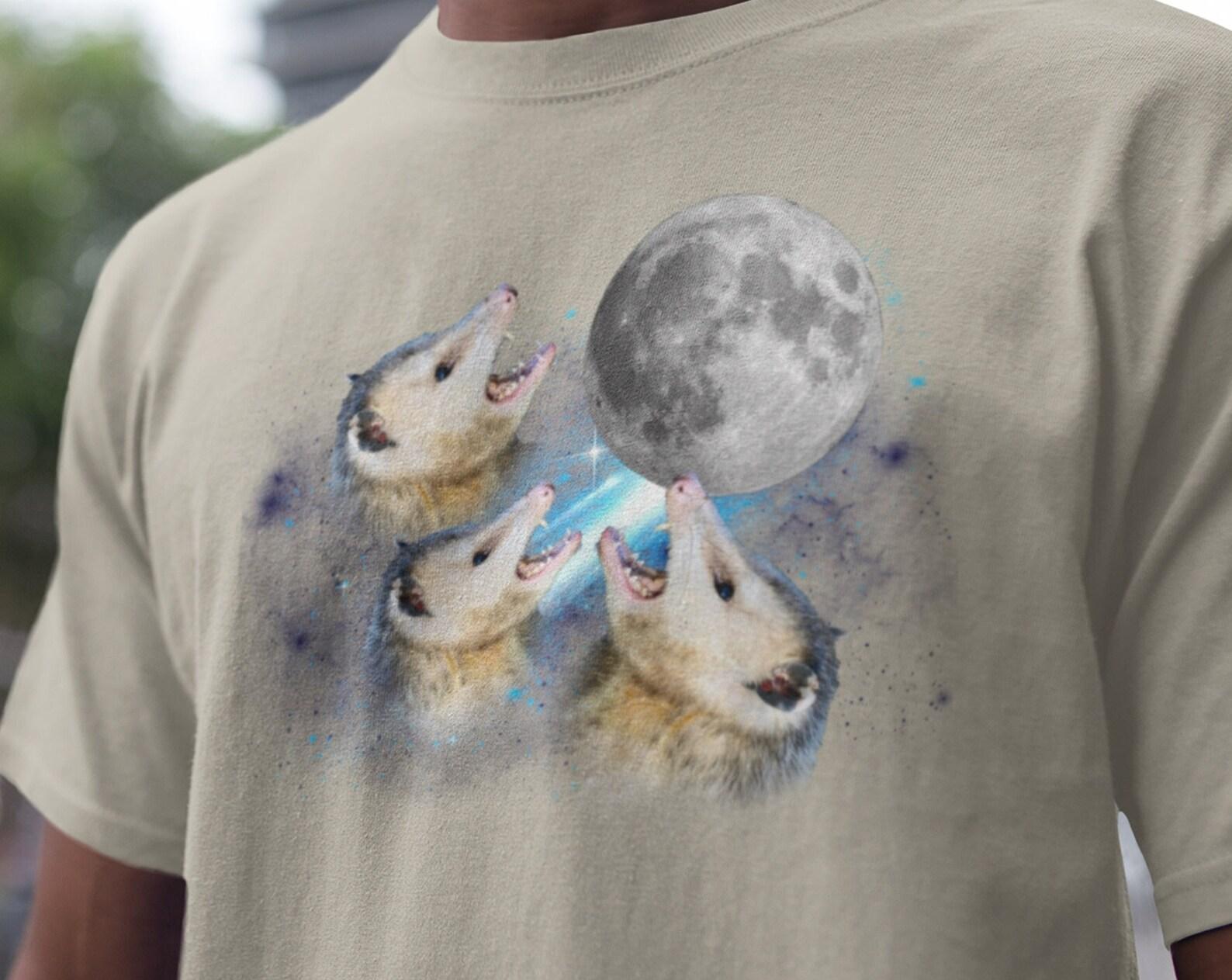 Three Possums Howling at Moon Vinatge Shirt, Retro Opossum Lover Tshirt, Funny Possum Tee, Distressed Cotton Unisex Tee, Possum Gifts M