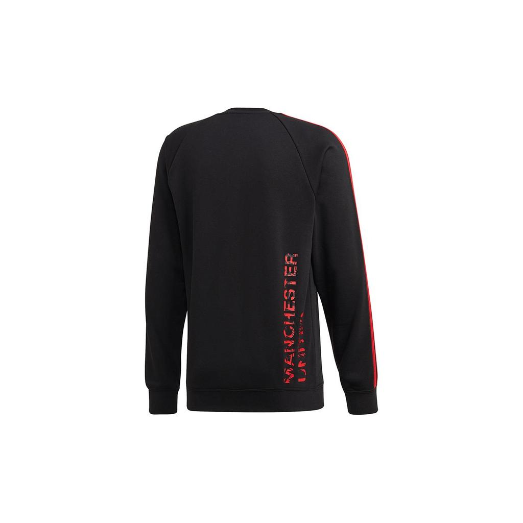 Adidas Manchester United Soccer Sports Pullover Hoodie Men Tops Black FR3841