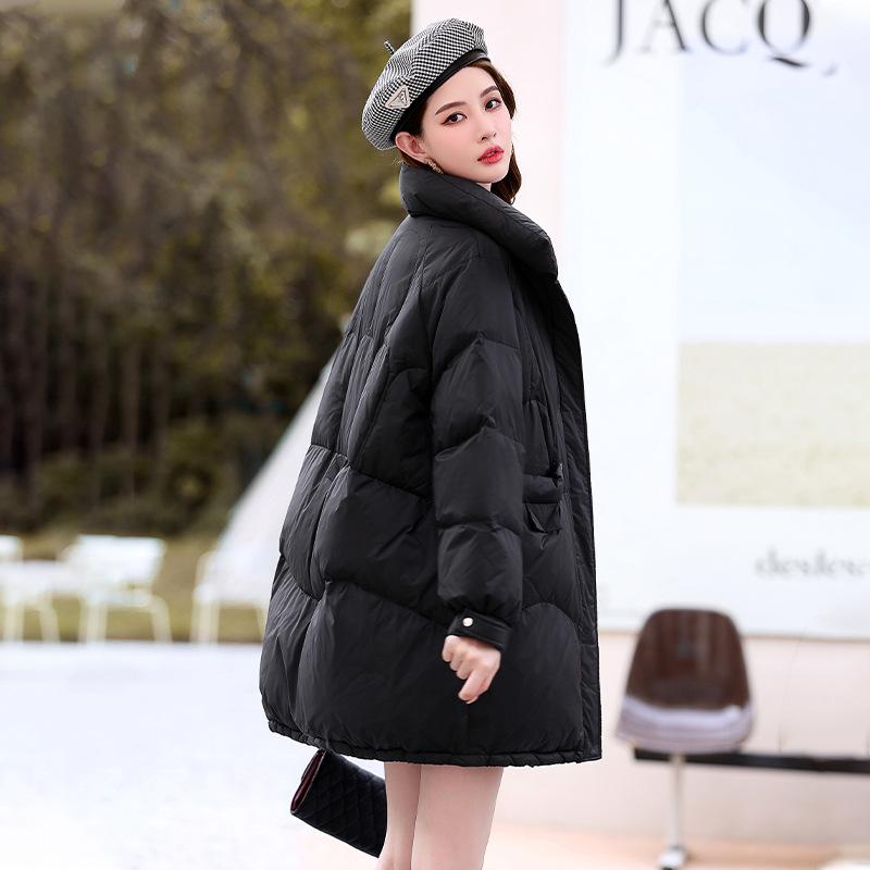 Fashion medium and long down jackets women's autumn and winter 2024 new fashion warm white duck down winter coat tide