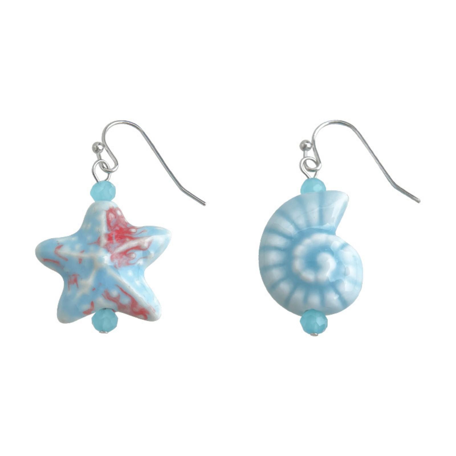 

Праздничные асимметричные серьги из керамики ручной работы, свежие и модные серьги, дизайнерские серьги для женщин One Size