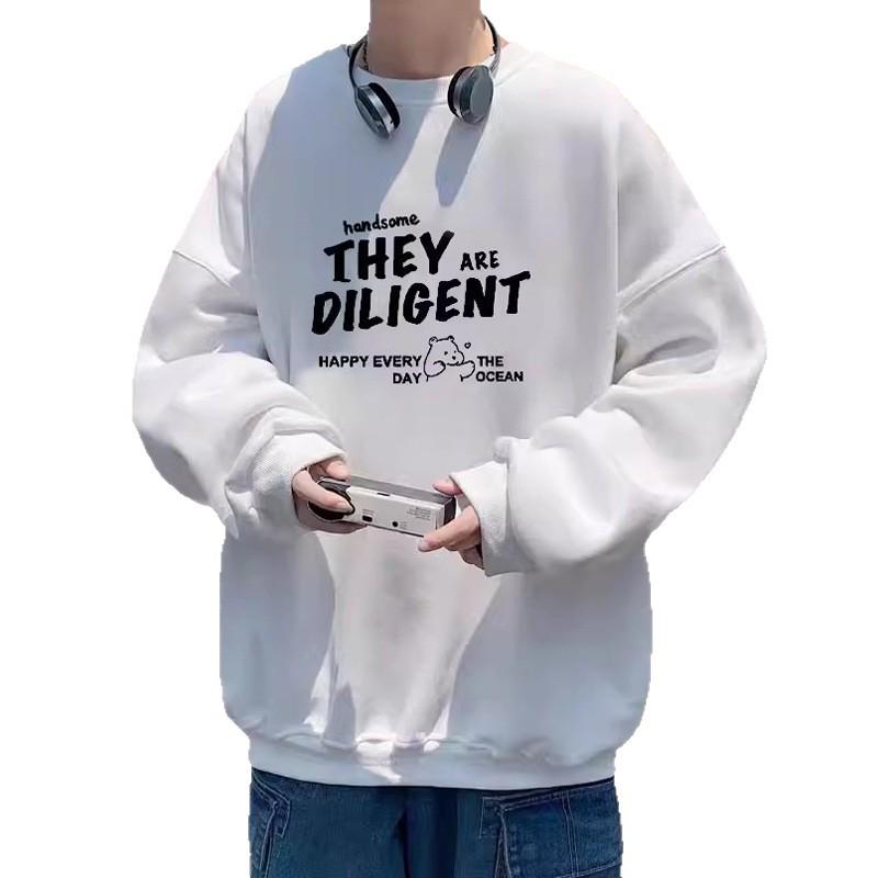 Men's Trendy Loose-Fit Plus Size Velvet Hoodie - Autumn & Winter Round Neck Casual Fashion