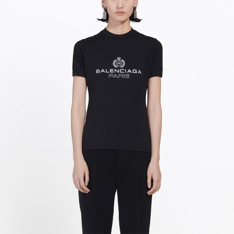 Balenciaga T Shirt Women's Black Regular Fit 594603TGV471000
