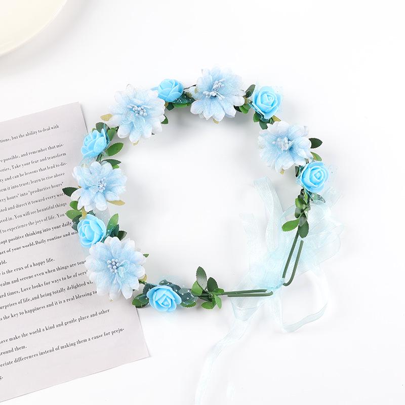 Rose Flower Wreath Headdress for Travel, Vacation, Bride & Bridesmaid