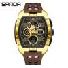 SANDA 5110 New Men's Outdoor Multifunctional Electronic Quartz Watch 5ATM Waterproof Night Light Countdown Stopwatch Alarm Clock