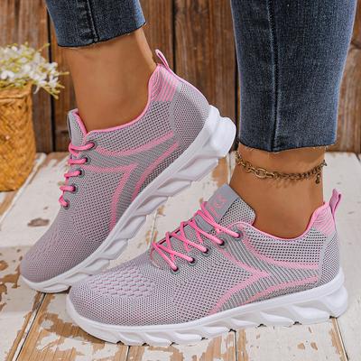 Spring Summer Style Women's Sole Shoes Fly Weave Breathable Comfortable Soft-Tread Anti-Slip Fitness Shoes