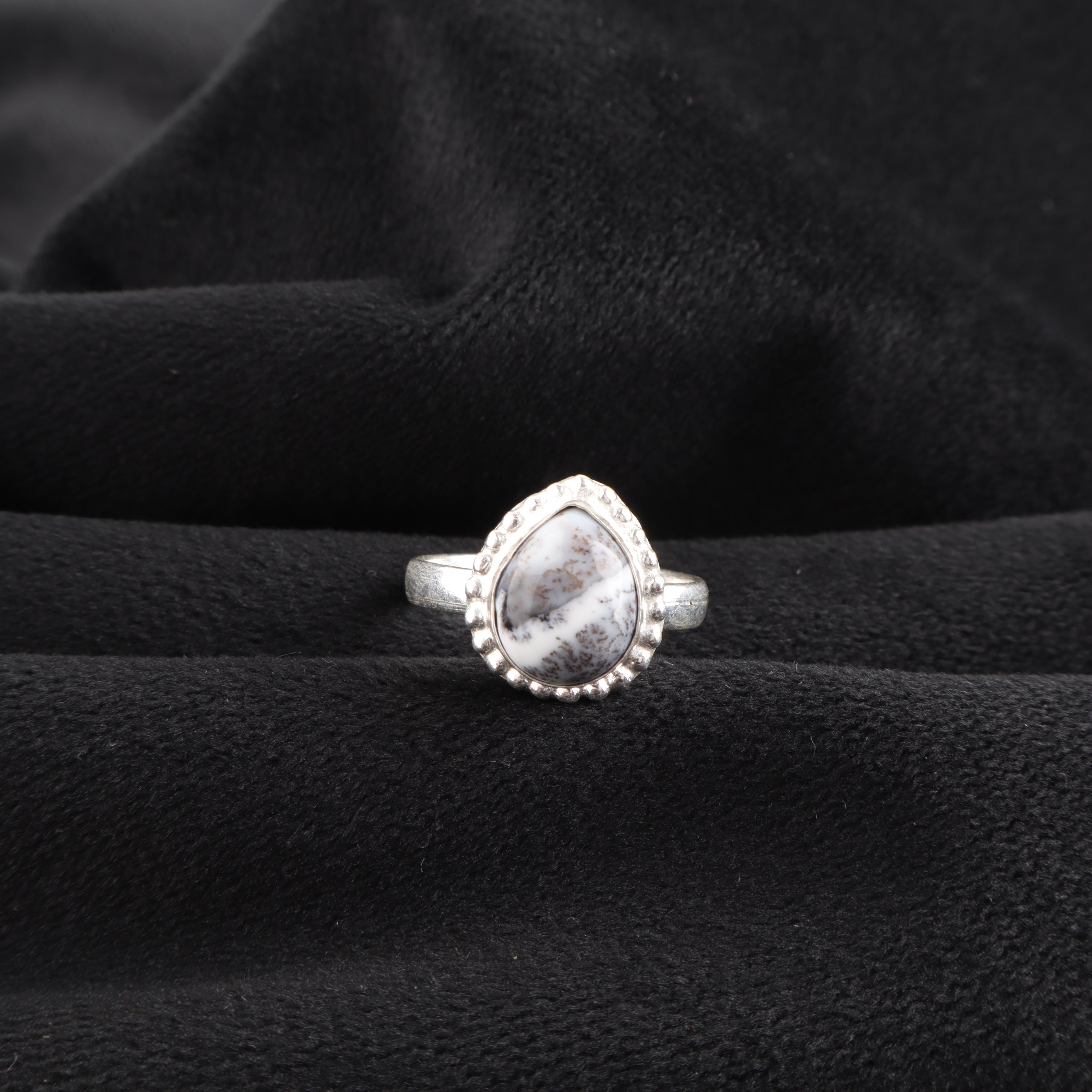 

Natural Dendrite Opal Gemstone 925 Sterling Silver Handmade Jewelry Designer Wedding Ring For Braid RR-77-30 13