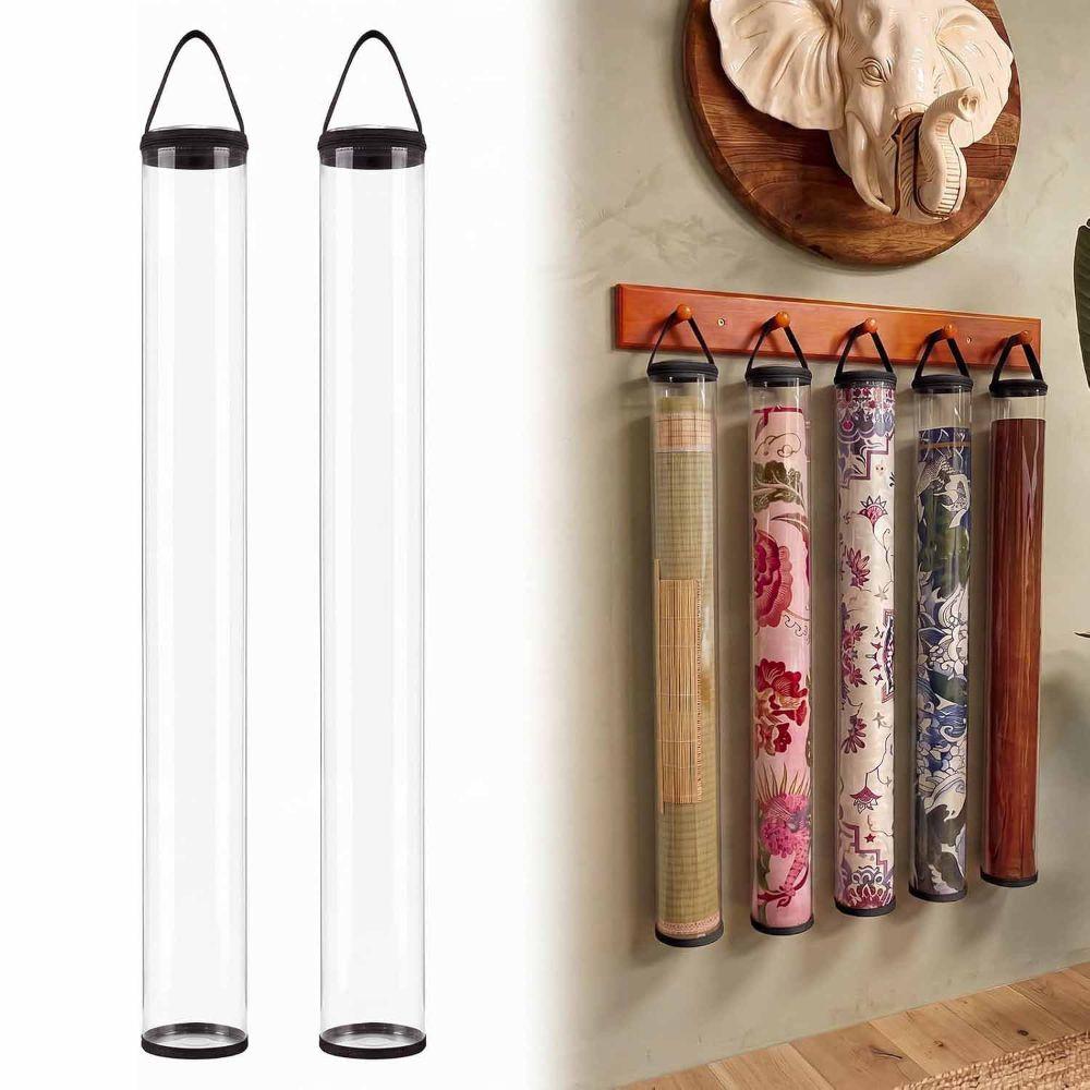 Clear Transparent Tube Bag Portable Zipper Storage Bag for Card Game Mat Round Storage Tube