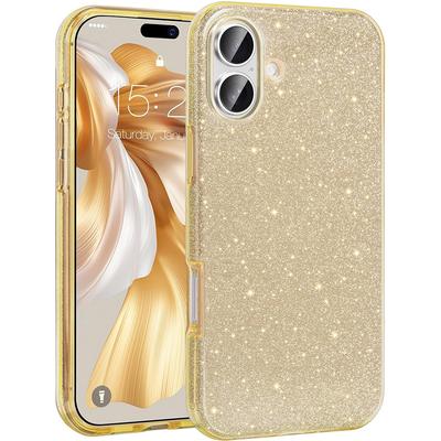 Coque scintillante dorée pour iPhone 16 Pro Max, 15 Plus, 14, 13 Mini, 12, 11, X, Xs, XR, SE (2022, 2020), 7, 8, 6, 6S, 16Pro, filles et femmes
