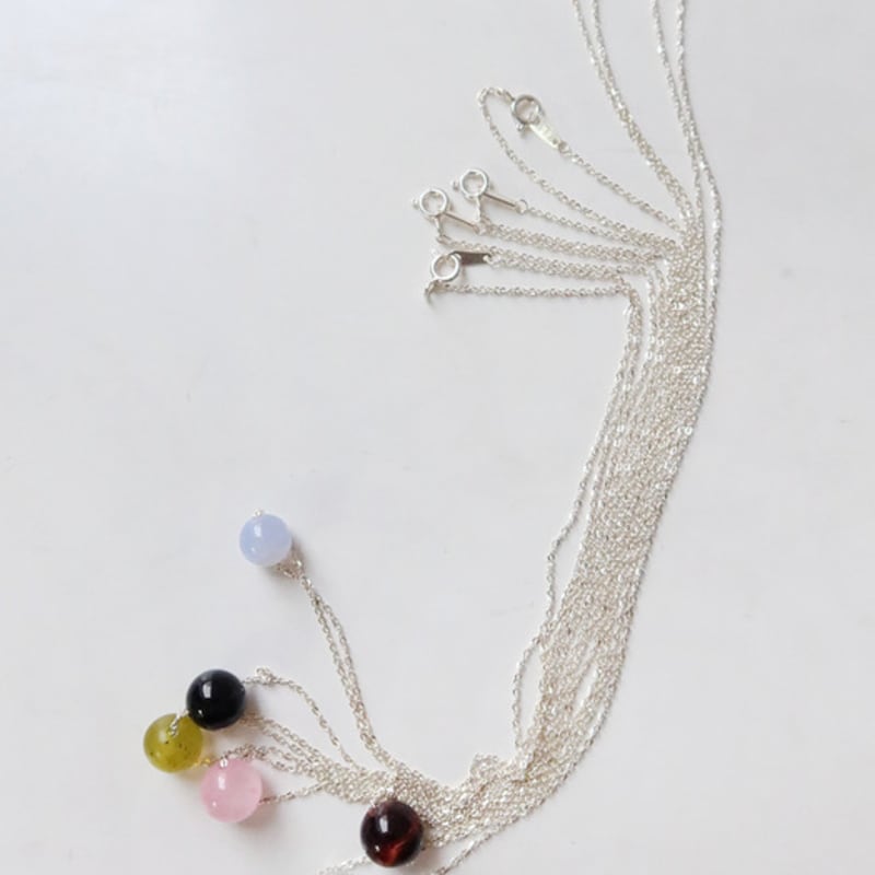 August Harmony 925silver The Gem Necklace / 6color