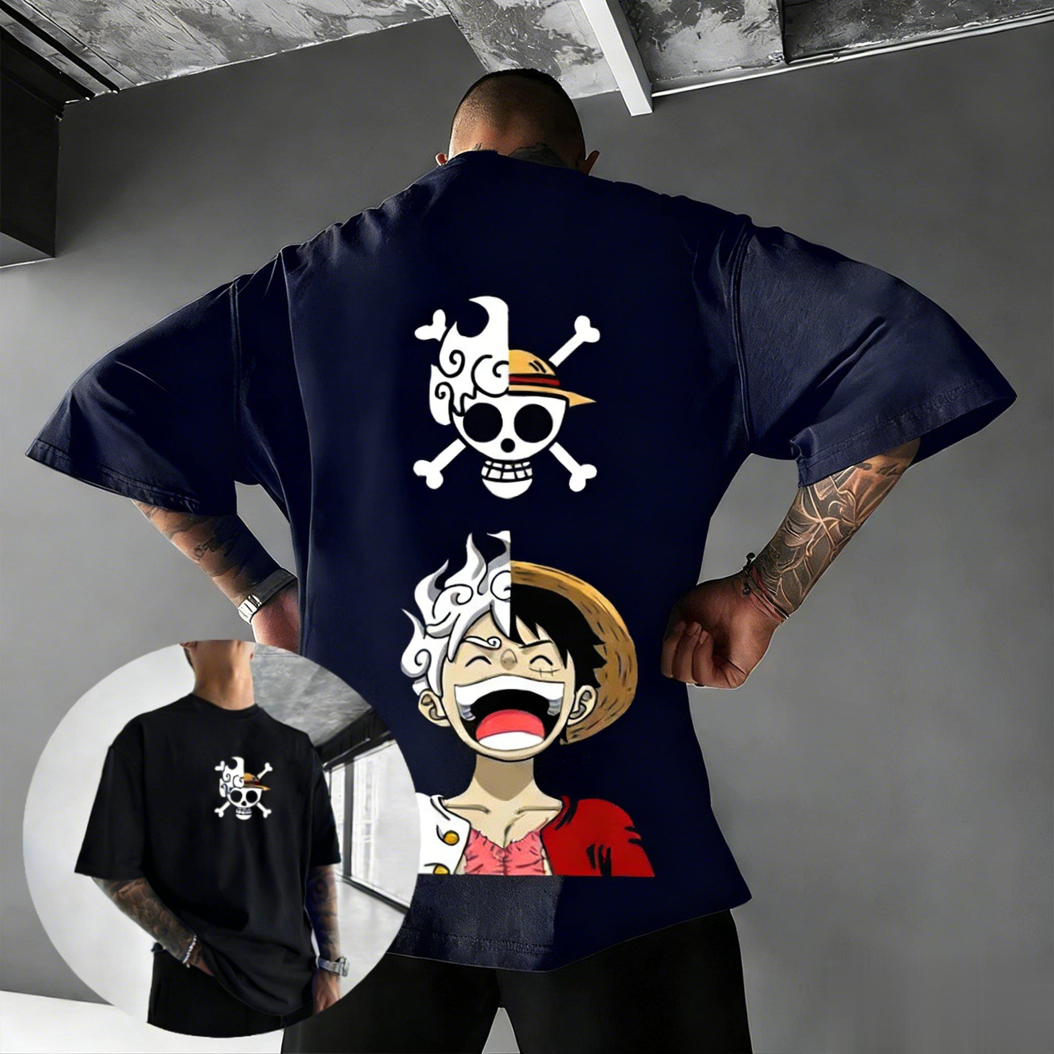 

Новейшая футболка по аниме One Piece с Манки Д. Луффи в пиратской кепке с узором, для мужчин и женщин S